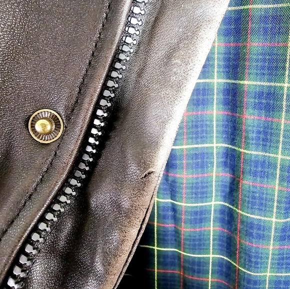 Tommy Hilfiger Vintage 100% Genuine Brown Leather Men's Moto Jacket Size XXL - Picture 11 of 12